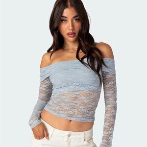 Edikted off shoulder lace top